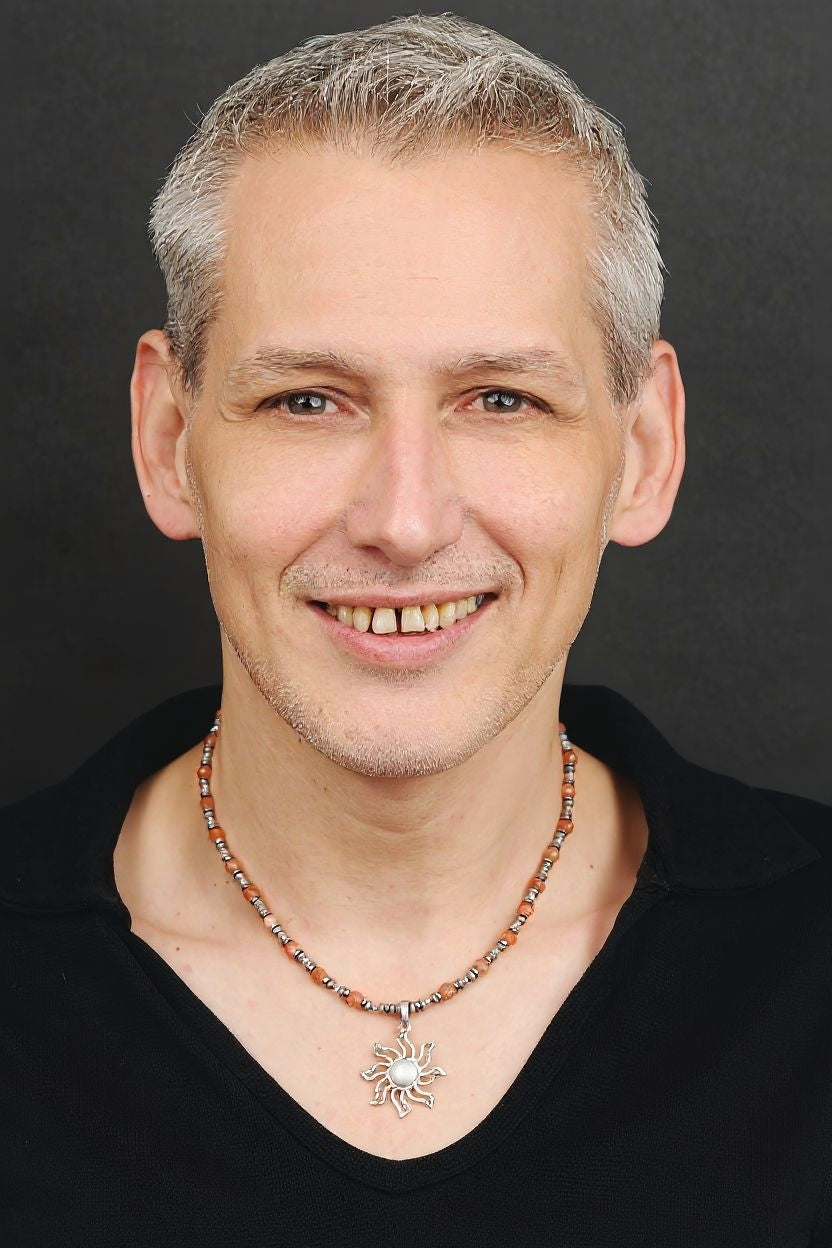 Sonnenstein Energie Kette mit Anhänger Sonne Sterlingsilber 925er rhodiniert Solarplexus Chakra