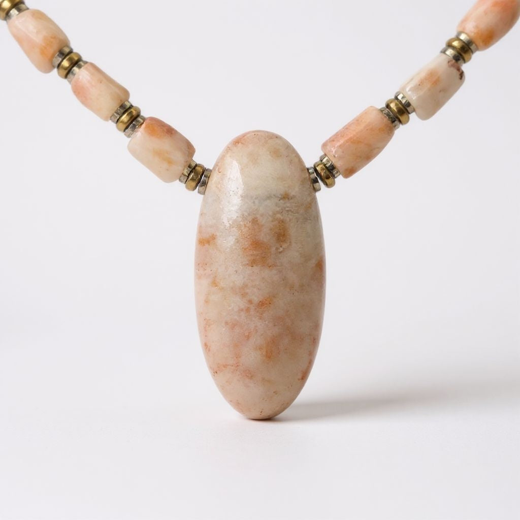 Sonnenstein Energie Kette mit Stein Sonnenstein Solarplexus Chakra