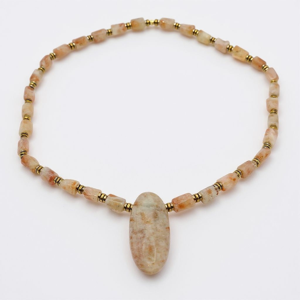 Sonnenstein Energie Kette mit Stein Sonnenstein Solarplexus Chakra