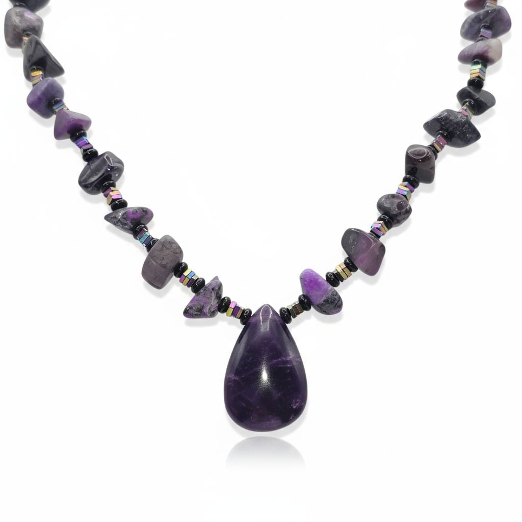 Sugilith Energie Kette mit Stein Sugilith Kronenchakra