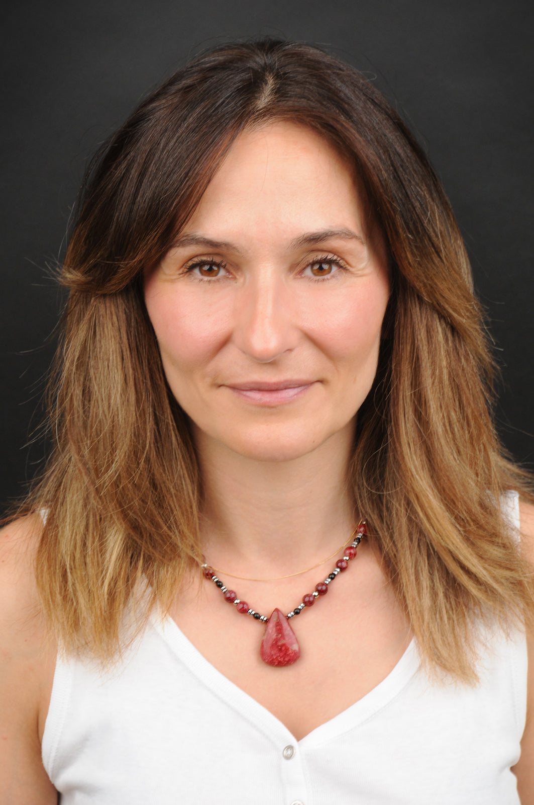 Norwegischer Thulit Energie Kette mit Stein Norwegischer Thulit Herzchakra