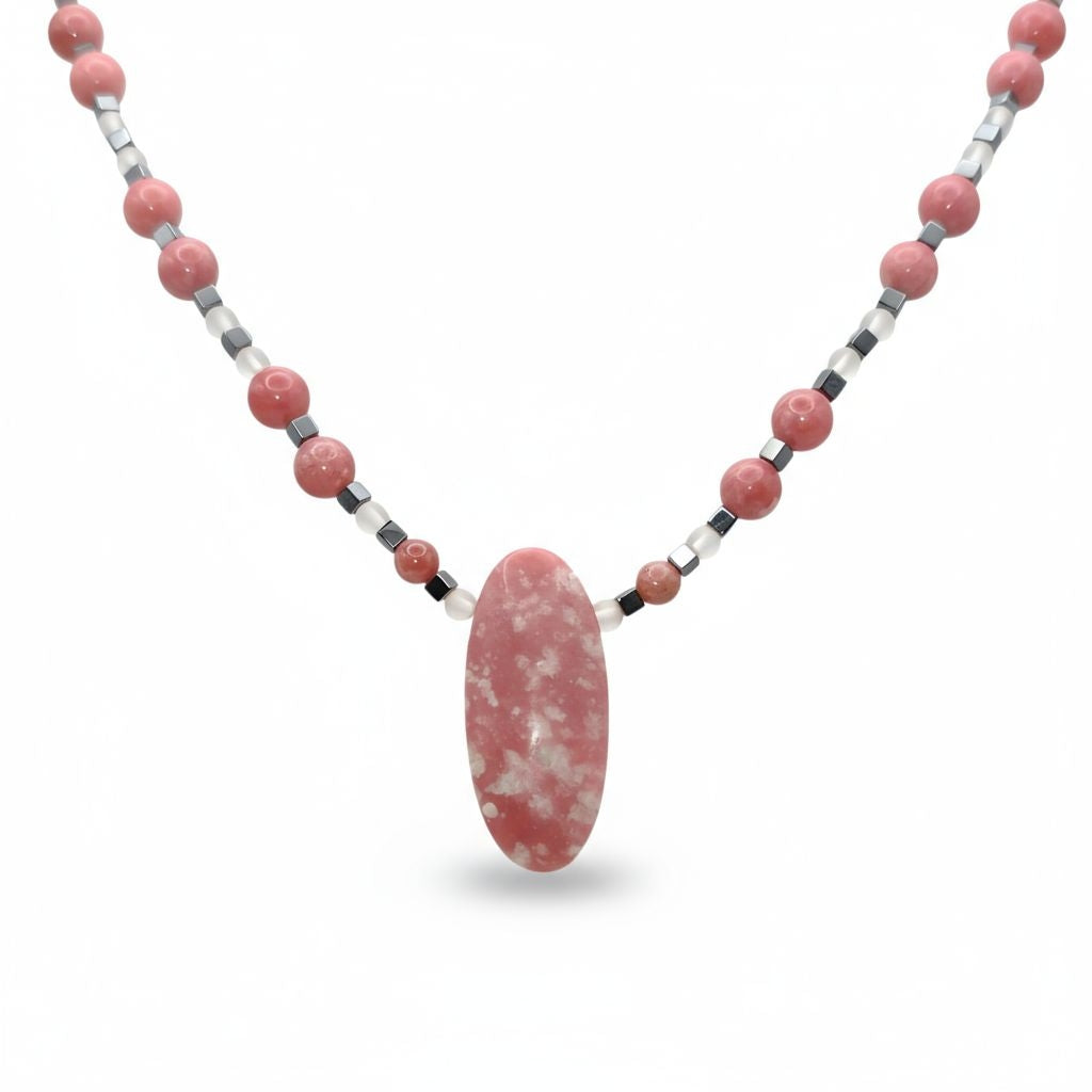 Thulit Energie Kette mit Stein Thulit Herzchakra