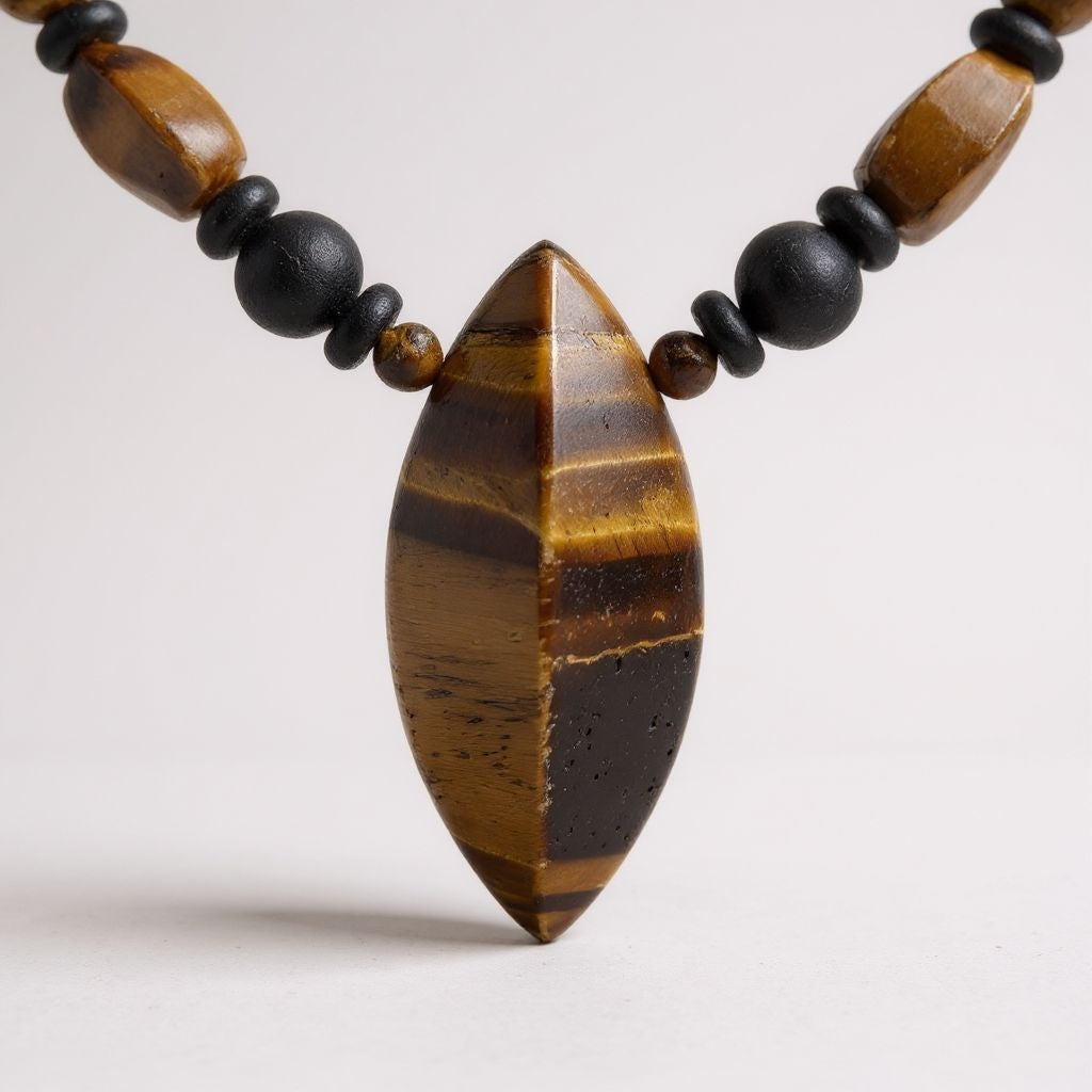 Tigerauge Energie Kette mit Stein Tigerauge Solarplexus Chakra