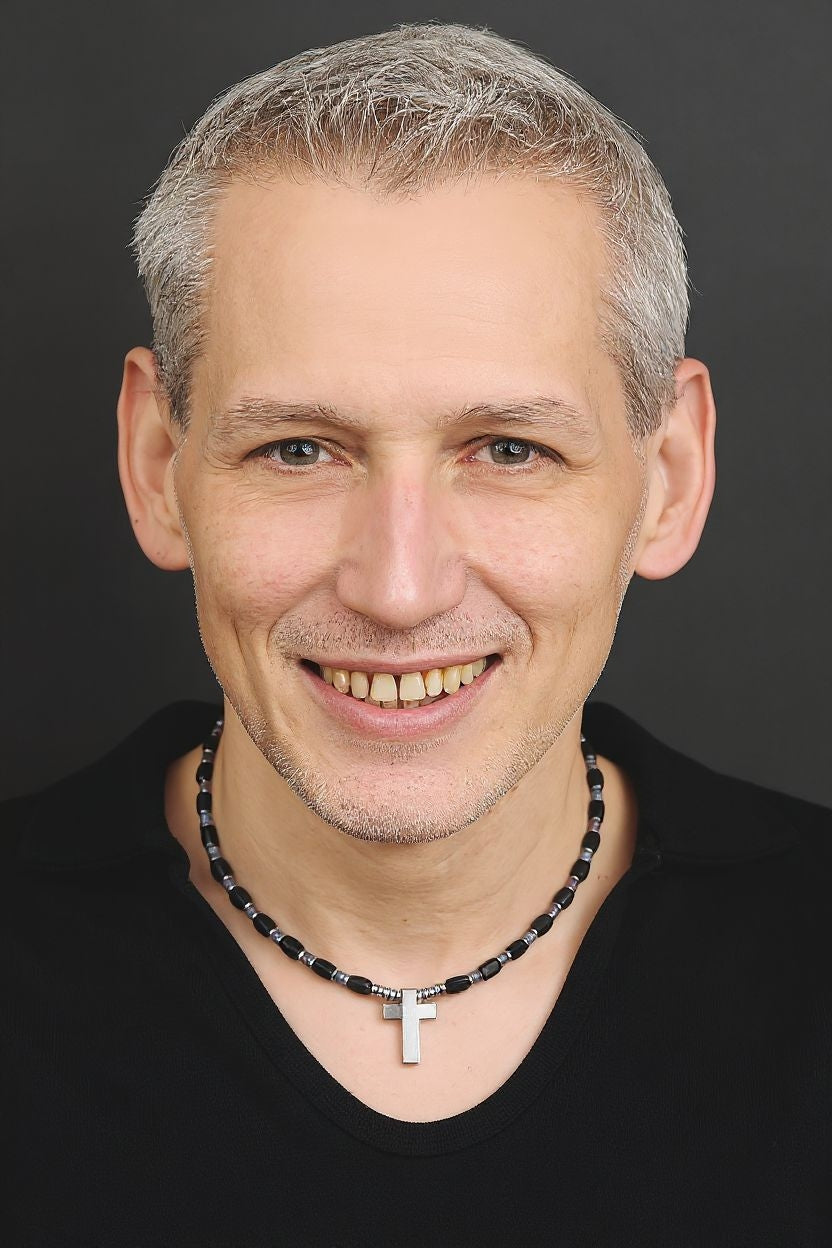 Turmalin Schörl Energie Kette mit Rubin & Saphir Anhänger Kreuz  Sterlingsilber 925er rhodiniert Wurzelchakra