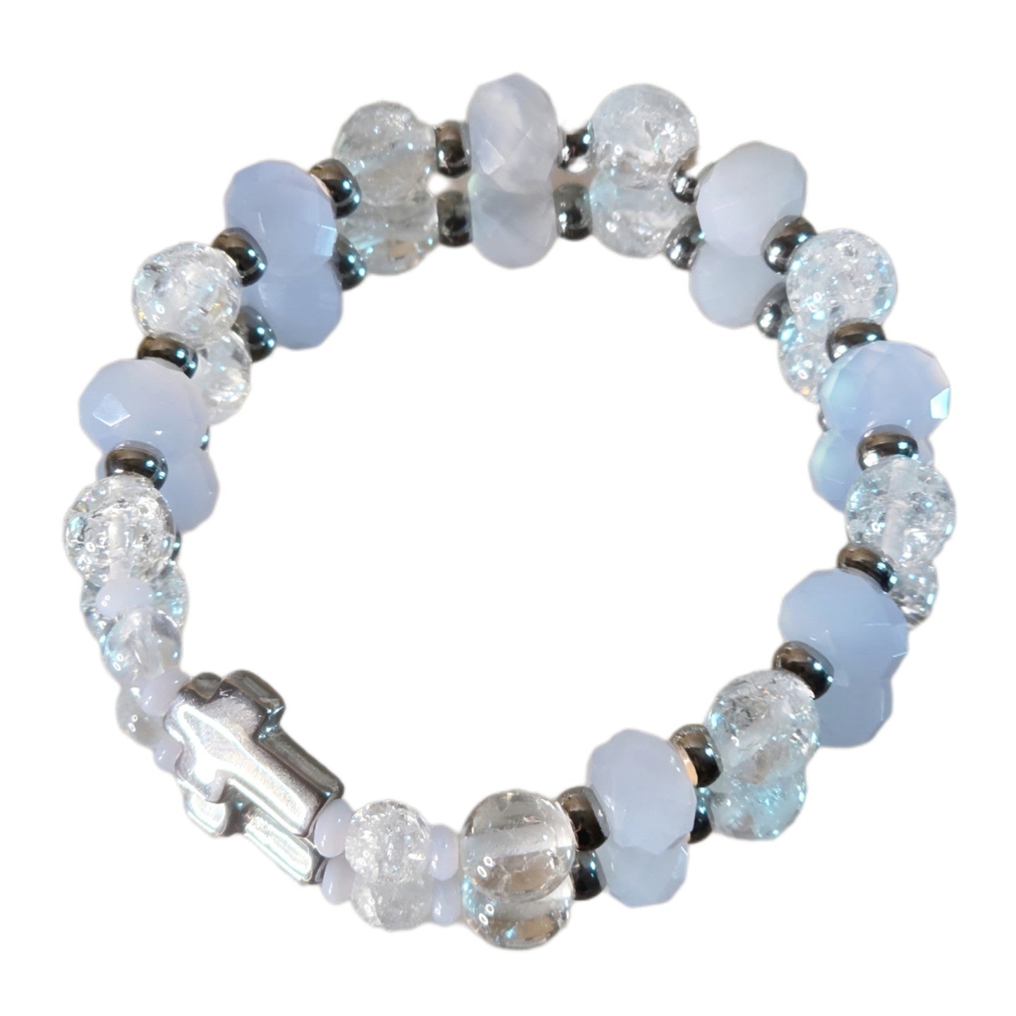 blauer Chalcedon Energie Armband Allegretto Halschakra