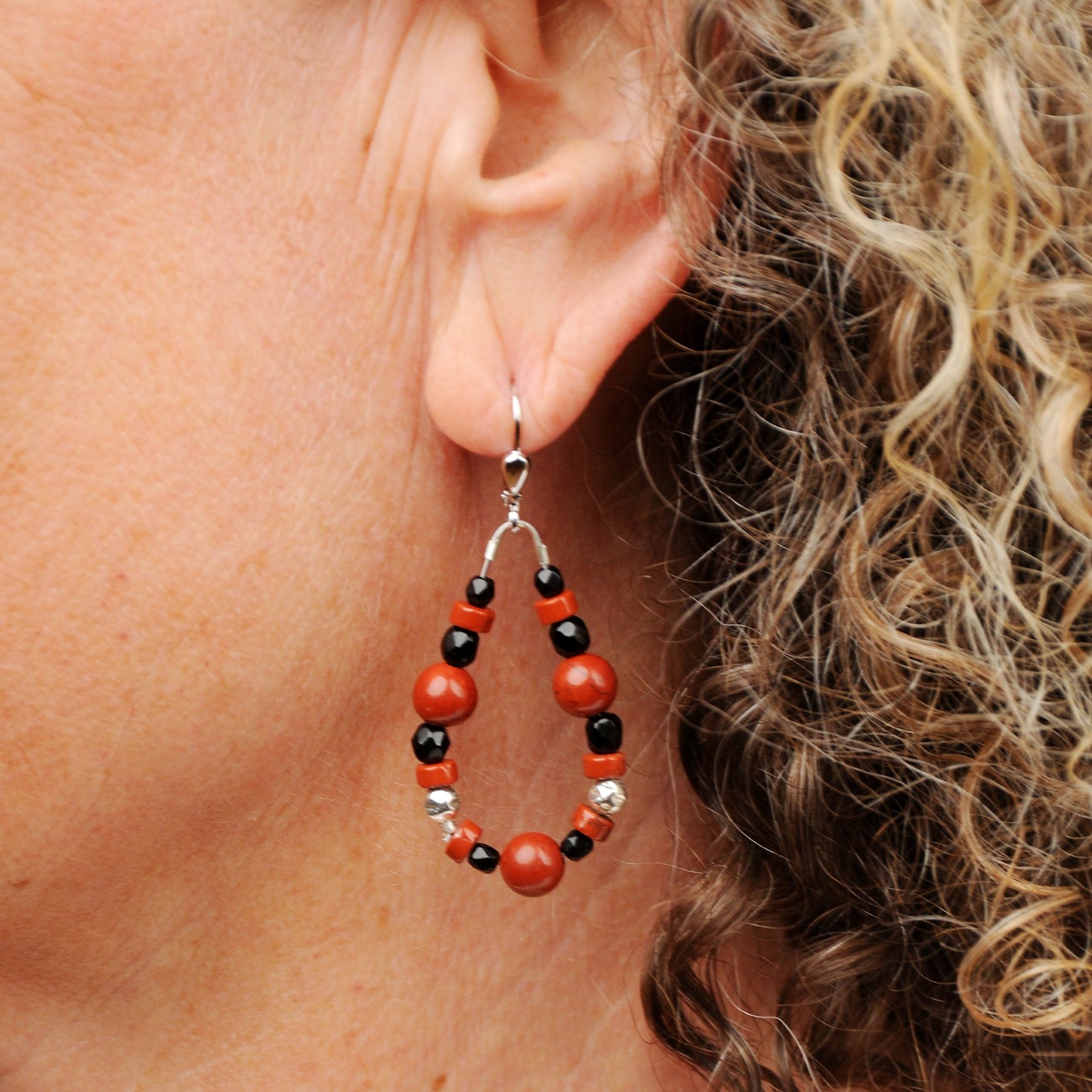 roter Jaspis Ohrring Wurzelchakra